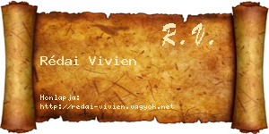 Rédai Vivien névjegykártya